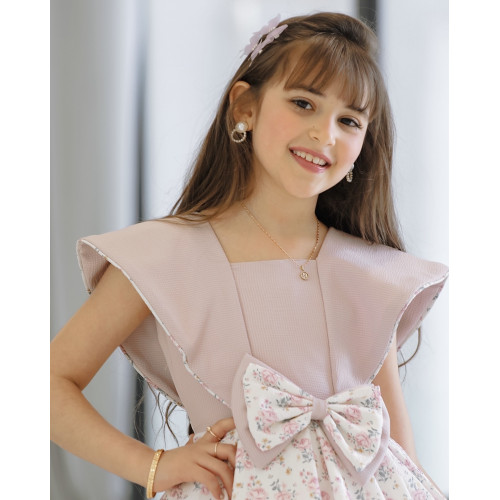 فستان بناتي سبور بفيونكه على الخصر - 902 فستان بناتي سبور بفيونكه على الخصر - 902