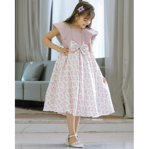 فستان بناتي سبور بفيونكه على الخصر - 902 فستان بناتي سبور بفيونكه على الخصر - 902