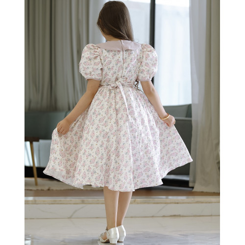 فستان بناتي سبور حزام واكسسوار على الصدر - 900 فستان بناتي سبور حزام واكسسوار على الصدر - 900