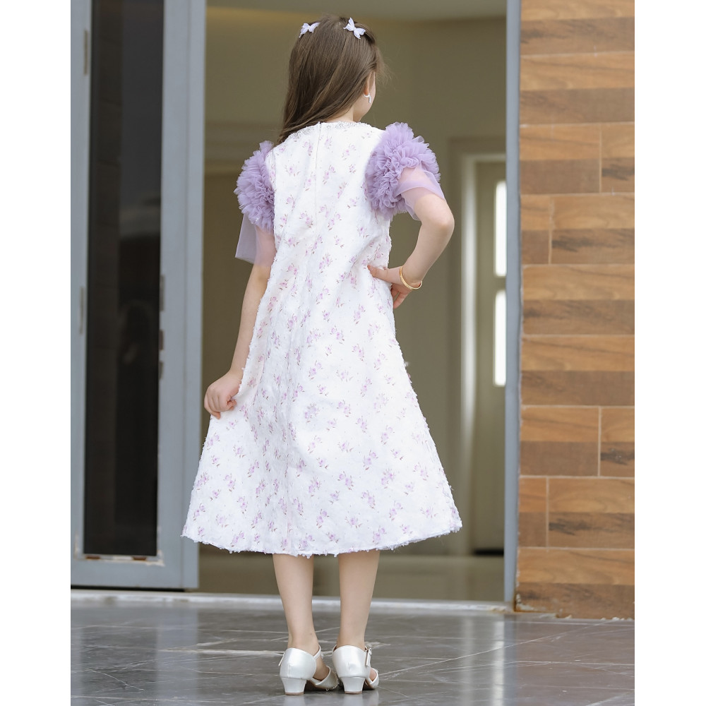 فستان بناتي سبور اكسسوار على الرقبه - 926