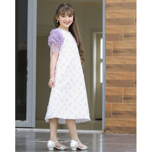 فستان بناتي سبور اكسسوار على الرقبه - 926 فستان بناتي سبور اكسسوار على الرقبه - 926