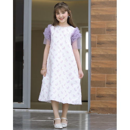 فستان بناتي سبور اكسسوار على الرقبه - 926 فستان بناتي سبور اكسسوار على الرقبه - 926