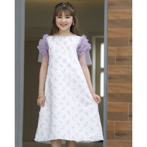 فستان بناتي سبور اكسسوار على الرقبه - 926 فستان بناتي سبور اكسسوار على الرقبه - 926