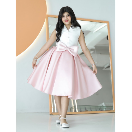 تيور بناتي لحمي بفيونكه على التنورة - m3645 تيور بناتي لحمي بفيونكه على التنورة - m3645