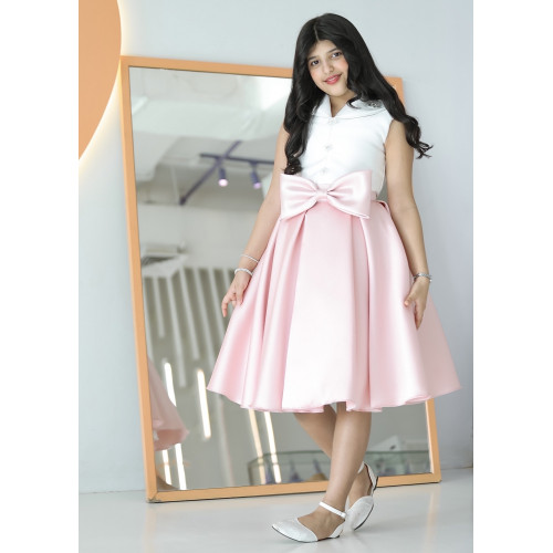 تيور بناتي لحمي بفيونكه على التنورة - m3645 تيور بناتي لحمي بفيونكه على التنورة - m3645