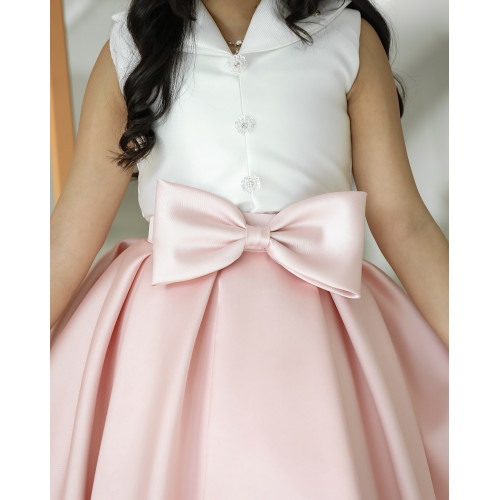 تيور بناتي لحمي بفيونكه على التنورة - m3645 تيور بناتي لحمي بفيونكه على التنورة - m3645