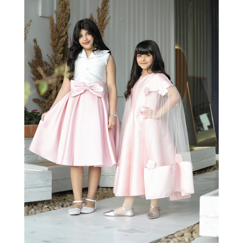 تيور بناتي لحمي بفيونكه على التنورة - m3645 تيور بناتي لحمي بفيونكه على التنورة - m3645