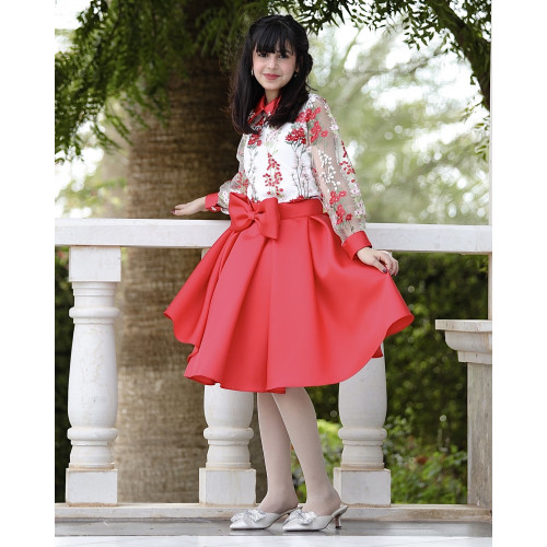 تيور بناتي أحمر مشجر - m3658 تيور بناتي أحمر مشجر - m3658