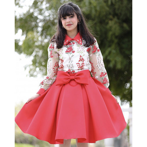 تيور بناتي أحمر مشجر - m3658 تيور بناتي أحمر مشجر - m3658