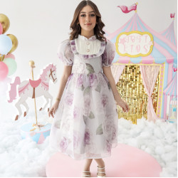 فستان الأميرات أورجانزا مورد قطعة من سحر الخيال - 1020 فستان الأميرات أورجانزا مورد قطعة من سحر الخيال - 1020