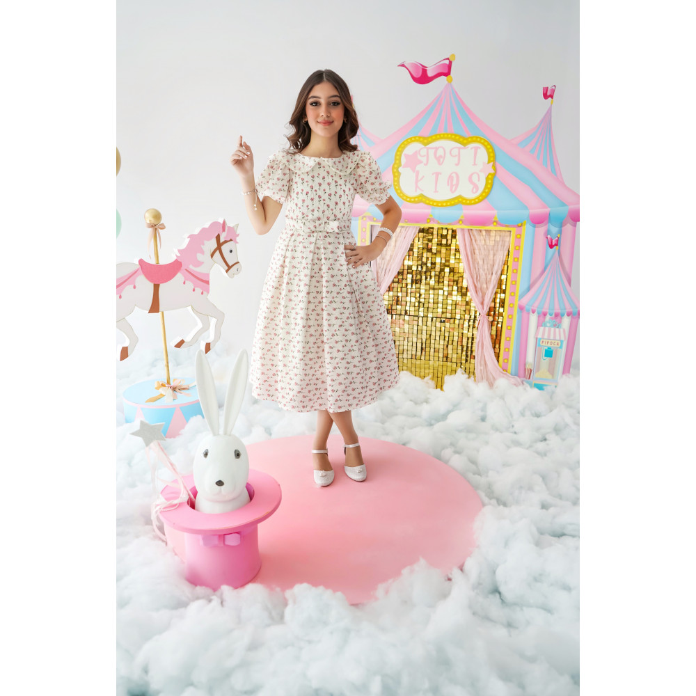 فستان بناتي مورد بالزهور سحر الإطلالة الريفية - 1000