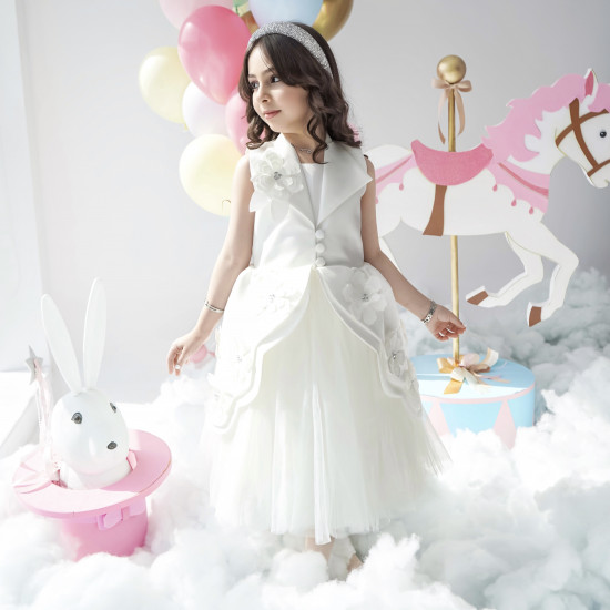 فستان بناتي إطلالة ملائكية للمناسبات بلونين - M3720