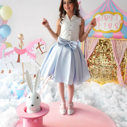 تيور بناتي سماوي بفيونكه على التنورة - m3645