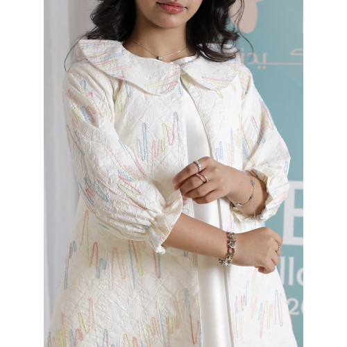 طقم فستان وجاكيت بناتي | تصميم مورد فاخر للمناسبات - 1111 طقم فستان وجاكيت بناتي | تصميم مورد فاخر للمناسبات - 1111