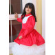 فستان بناتي أحمر وتنورة كب كيك | فستان شتوي للحفلات - M3775