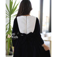 فستان بناتي مخمل بـلونين بصدر مطرز | تصميم شتوي بزهور - 1118 فستان بناتي مخمل بـلونين بصدر مطرز | تصميم شتوي بزهور - 1118