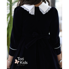 فستان بناتي مخمل بـلونين بفيونكة | تصميم كلاسيكي بتفاصيل كم مميزة- 1122 فستان بناتي مخمل بـلونين بفيونكة | تصميم كلاسيكي بتفاصيل كم مميزة- 1122