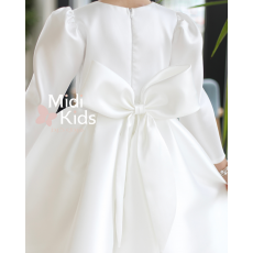 فستان سهرة بناتي ميكادو فاخر | فيونكة خلفية كبيرة وتصميم ملكي - m3783