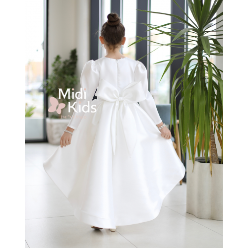 فستان سهرة بناتي ميكادو فاخر | فيونكة خلفية كبيرة وتصميم ملكي - m3783 فستان سهرة بناتي ميكادو فاخر | فيونكة خلفية كبيرة وتصميم ملكي - m3783