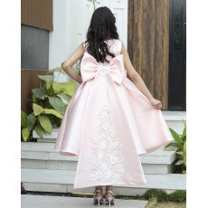 فستان بناتي خربزي بتطريز فاخر مكيادو | فستان بفيونكة خلفية كبيرة - M3761 فستان بناتي خربزي بتطريز فاخر مكيادو | فستان بفيونكة خلفية كبيرة - M3761