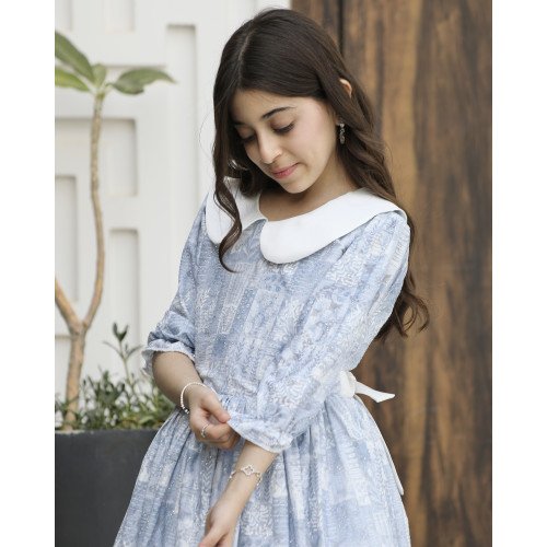 فستان بناتي فاخر مرصع بالفصوص اللامعة | سحر السماء حين تعانق النجوم - 1156