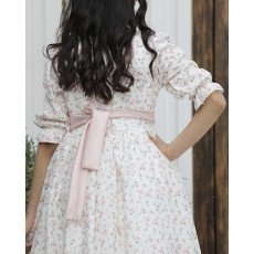 فستان بناتي زهور وردي بفيونكة خصر حديثة وتصميم فريد | سحر التجدد - 1191 فستان بناتي زهور وردي بفيونكة خصر حديثة وتصميم فريد | سحر التجدد - 1191