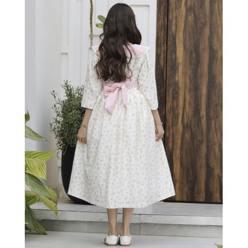 فستان بناتي زهور وردي بياقة دلعة وحزام أنيق | سحر الأنوثة في إطلالة أميرتك - 1153 فستان بناتي زهور وردي بياقة دلعة وحزام أنيق | سحر الأنوثة في إطلالة أميرتك - 1153