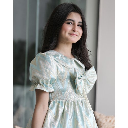 فستان بناتي سحر الألوان بتطريز ذهبي ولؤلؤ فاخر - 1157 فستان بناتي سحر الألوان بتطريز ذهبي ولؤلؤ فاخر - 1157