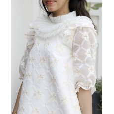 فستان بناتي كلوش مورد ذهبي | تصميم كشكش طبقات فاخر - 1154