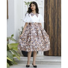 فستان بناتي نمري بأكمام منفوشة وتصميم عصري - M3722 فستان بناتي نمري بأكمام منفوشة وتصميم عصري - M3722