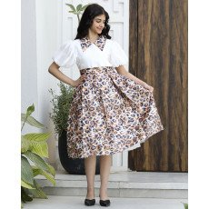 فستان بناتي نمري بأكمام منفوشة وتصميم عصري - M3722 فستان بناتي نمري بأكمام منفوشة وتصميم عصري - M3722