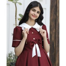 فستان بناتي عودي بفيونكة ذيل وأكمام مميزة | ألوان (عودي, احمر, ليموني) - 1165 فستان بناتي عودي بفيونكة ذيل وأكمام مميزة | ألوان (عودي, احمر, ليموني) - 1165