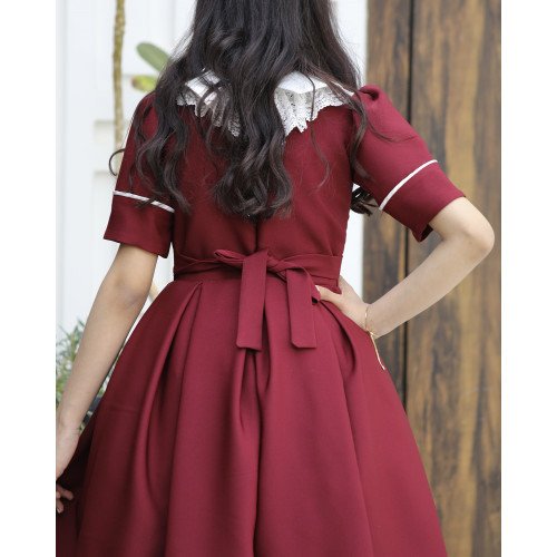 فستان بناتي عودي بفيونكة ذيل وأكمام مميزة | ألوان (عودي, احمر, ليموني) - 1165 فستان بناتي عودي بفيونكة ذيل وأكمام مميزة | ألوان (عودي, احمر, ليموني) - 1165