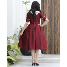 فستان بناتي عودي بفيونكة ذيل وأكمام مميزة | ألوان (عودي, احمر, ليموني) - 1165 فستان بناتي عودي بفيونكة ذيل وأكمام مميزة | ألوان (عودي, احمر, ليموني) - 1165