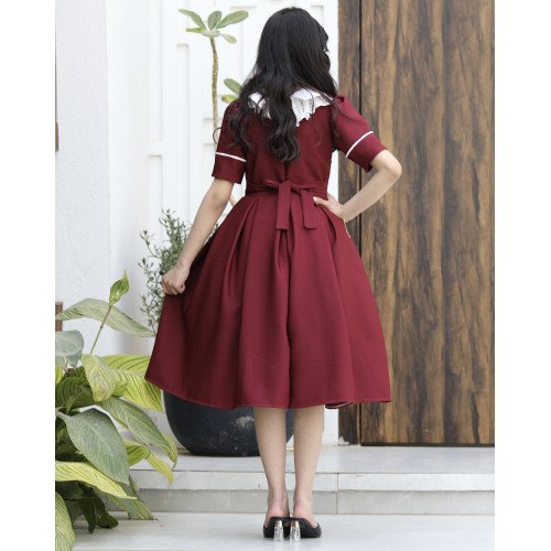 فستان بناتي عودي بفيونكة ذيل وأكمام مميزة | ألوان (عودي, احمر, ليموني) - 1165 فستان بناتي عودي بفيونكة ذيل وأكمام مميزة | ألوان (عودي, احمر, ليموني) - 1165