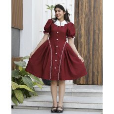 فستان بناتي عودي مرصع بالفصوص وأزرار أمامية فاخرة - 1161 فستان بناتي عودي مرصع بالفصوص وأزرار أمامية فاخرة - 1161