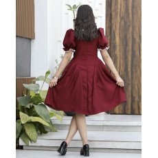 فستان بناتي عودي مرصع بالفصوص وأزرار أمامية فاخرة - 1161 فستان بناتي عودي مرصع بالفصوص وأزرار أمامية فاخرة - 1161