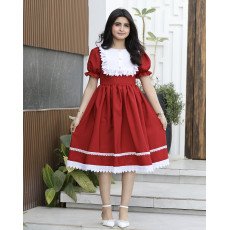 فستان بناتي أحمر بكلفة جبير ملكية | ألوان (أحمر، عودي) - 1168 فستان بناتي أحمر بكلفة جبير ملكية | ألوان (أحمر، عودي) - 1168