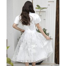 طقم بناتي تيور لمعة رصاصي بفيونكة وأكمام مبتكرة واكسسوار رقبة - M3793 طقم بناتي تيور لمعة رصاصي بفيونكة وأكمام مبتكرة واكسسوار رقبة - M3793