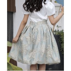 طقم بناتي تيور جاكار بفيونكات وأكمام مبتكرة واكسسوار رقبة - M3794 طقم بناتي تيور جاكار بفيونكات وأكمام مبتكرة واكسسوار رقبة - M3794