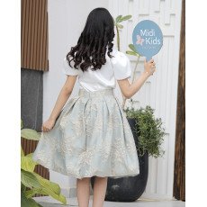 طقم بناتي تيور جاكار بفيونكات وأكمام مبتكرة واكسسوار رقبة - M3794 طقم بناتي تيور جاكار بفيونكات وأكمام مبتكرة واكسسوار رقبة - M3794