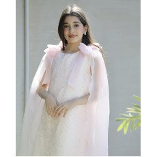 فستان بناتي مطرز ورود كبيرة وفيونكات فراشة وردية | تصميم ملكي - 1201 فستان بناتي مطرز ورود كبيرة وفيونكات فراشة وردية | تصميم ملكي - 1201