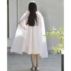 فستان بناتي مطرز ورود كبيرة وفيونكات فراشة وردية | تصميم ملكي - 1201 فستان بناتي مطرز ورود كبيرة وفيونكات فراشة وردية | تصميم ملكي - 1201