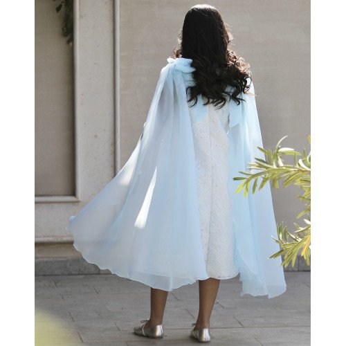 فستان بناتي مطرز ورود كبيرة وفيونكات فراشة سماويه | تصميم ملكي - 1201 فستان بناتي مطرز ورود كبيرة وفيونكات فراشة سماويه | تصميم ملكي - 1201