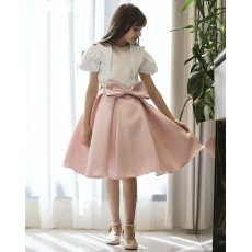 طقم بناتي تيور لحمي بفيونكة خصر وبلوزة مرصعة باكسسوار - M3807 طقم بناتي تيور لحمي بفيونكة خصر وبلوزة مرصعة باكسسوار - M3807