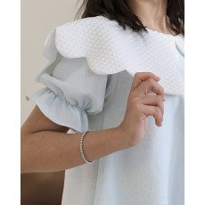 فستان بناتي سماوي مشجر ورود بتصميم خصر مفتوح ودلعة بيضاء - 1200 فستان بناتي سماوي مشجر ورود بتصميم خصر مفتوح ودلعة بيضاء - 1200