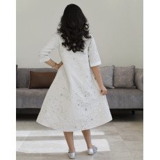 طقم بناتي سكري وجاكيت مطرز بجيوب جانبية | تصميم ملكي - 1194