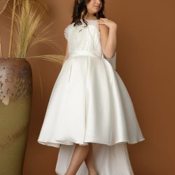 فستان بناتي سهرة بتصميم ذيل وتطريز ناعم - M3605 فستان بناتي سهرة بتصميم ذيل وتطريز ناعم - M3605
