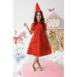 فستان بناتي أحمر للحفلات لون الفرح - M3693
