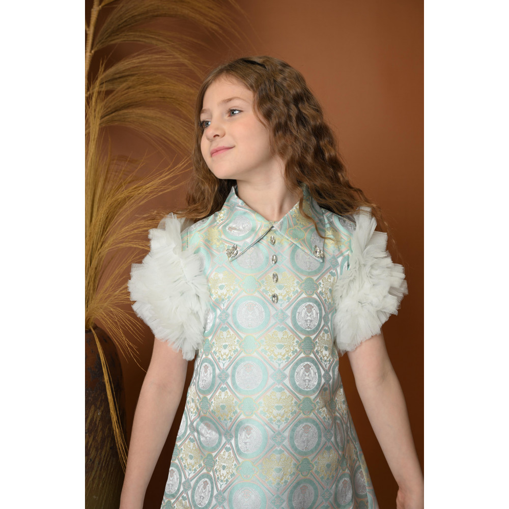 فستان بناتي أنيق ومزخرف - 764